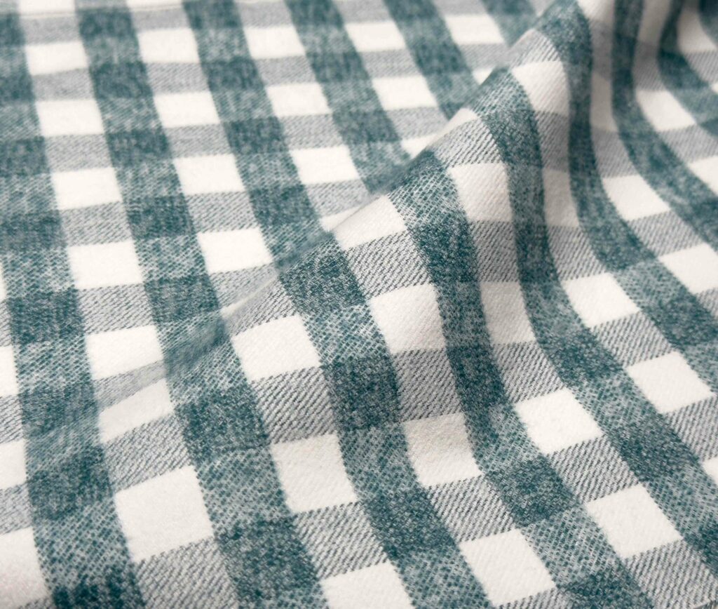 GREEN CHECKED WHITE Flannel Shirt #F13