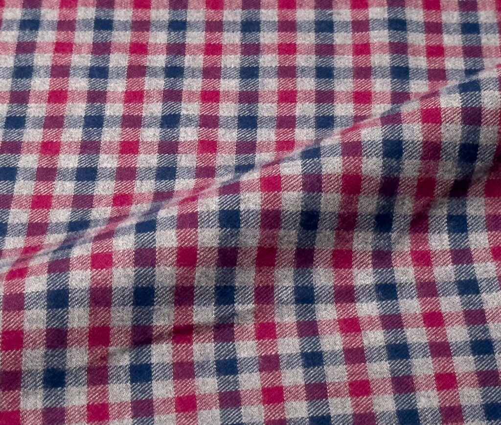RøDT, MARINEBLåTT OG GRåTT RUTEMøNSTER Flanellskjorte #F39