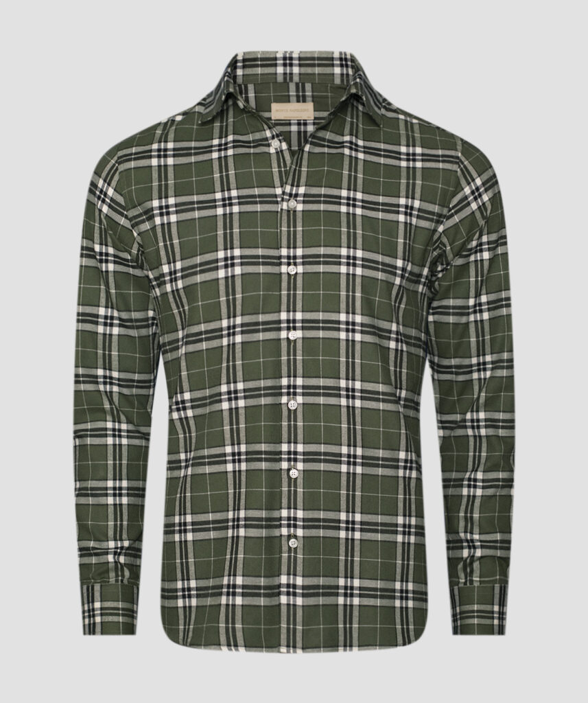 LIGHT BROWN CHECKED Flannel Shirt #F15