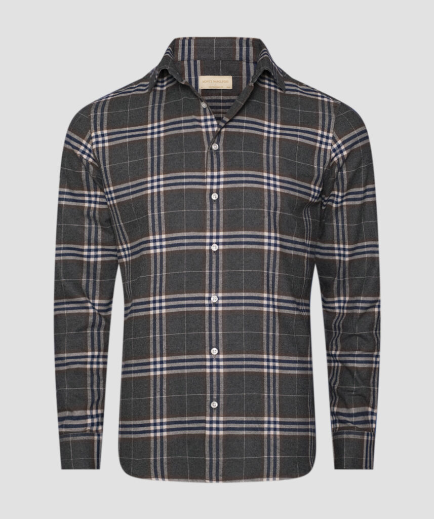 LIGHT BROWN CHECKED Flannel Shirt #F15
