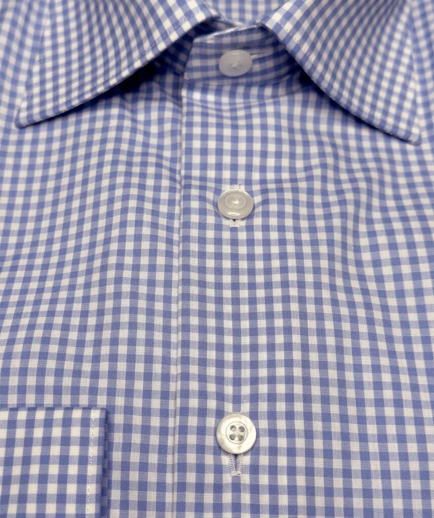 BLÅ GINGHAM 80S 2PLY Business skjorte #B43