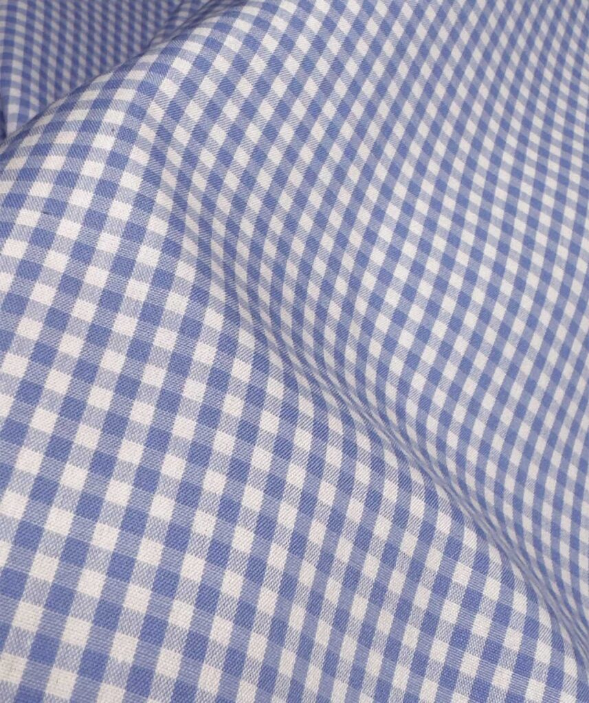 BLÅ GINGHAM 80S 2PLY Business skjorte #B43