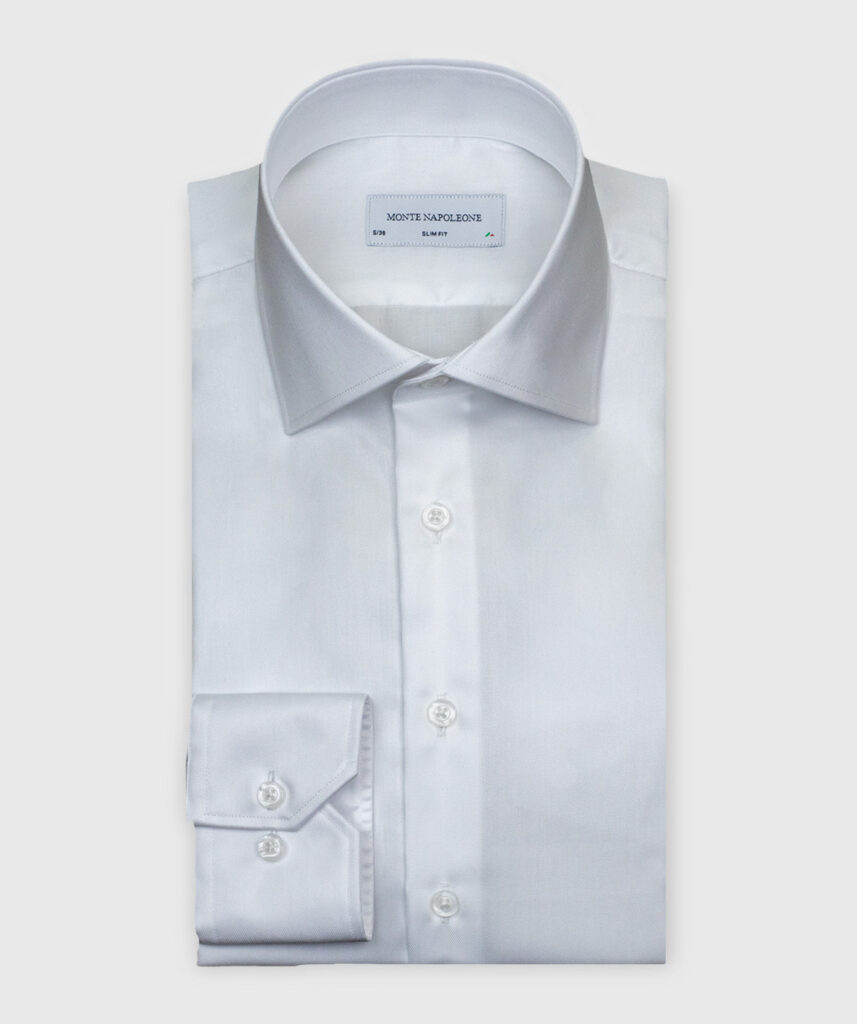 Hvit Twill Business Skjorte Super Two-Ply Signatur #B48