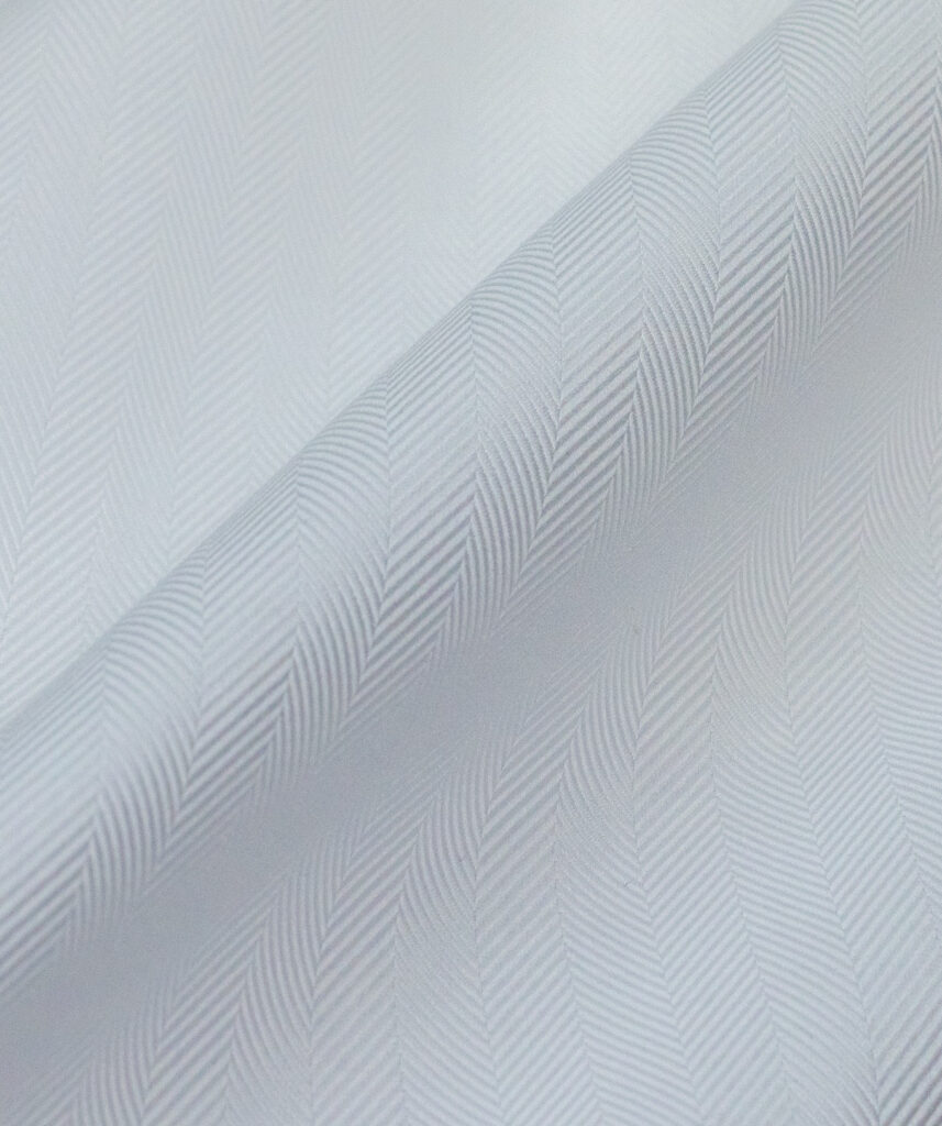 Hvit Herringbone Business skjorte Super Two-ply Signatur #B50