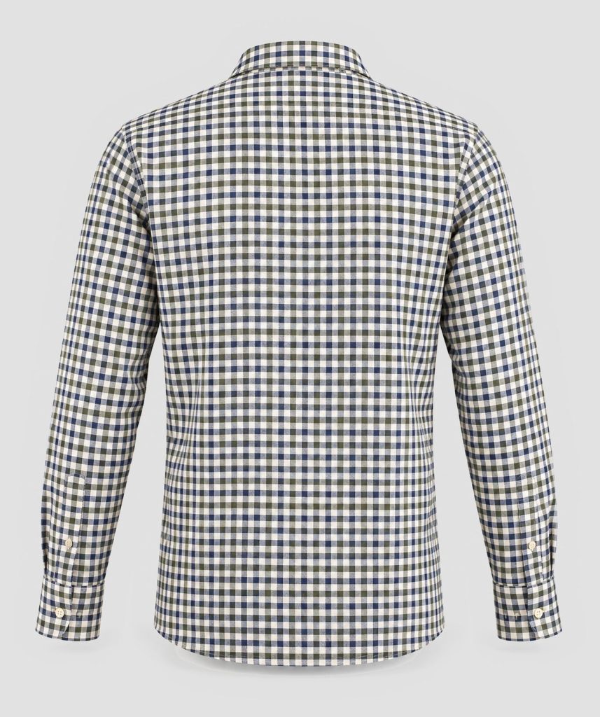 White, Green, Blue Check Flannel Shirt F38