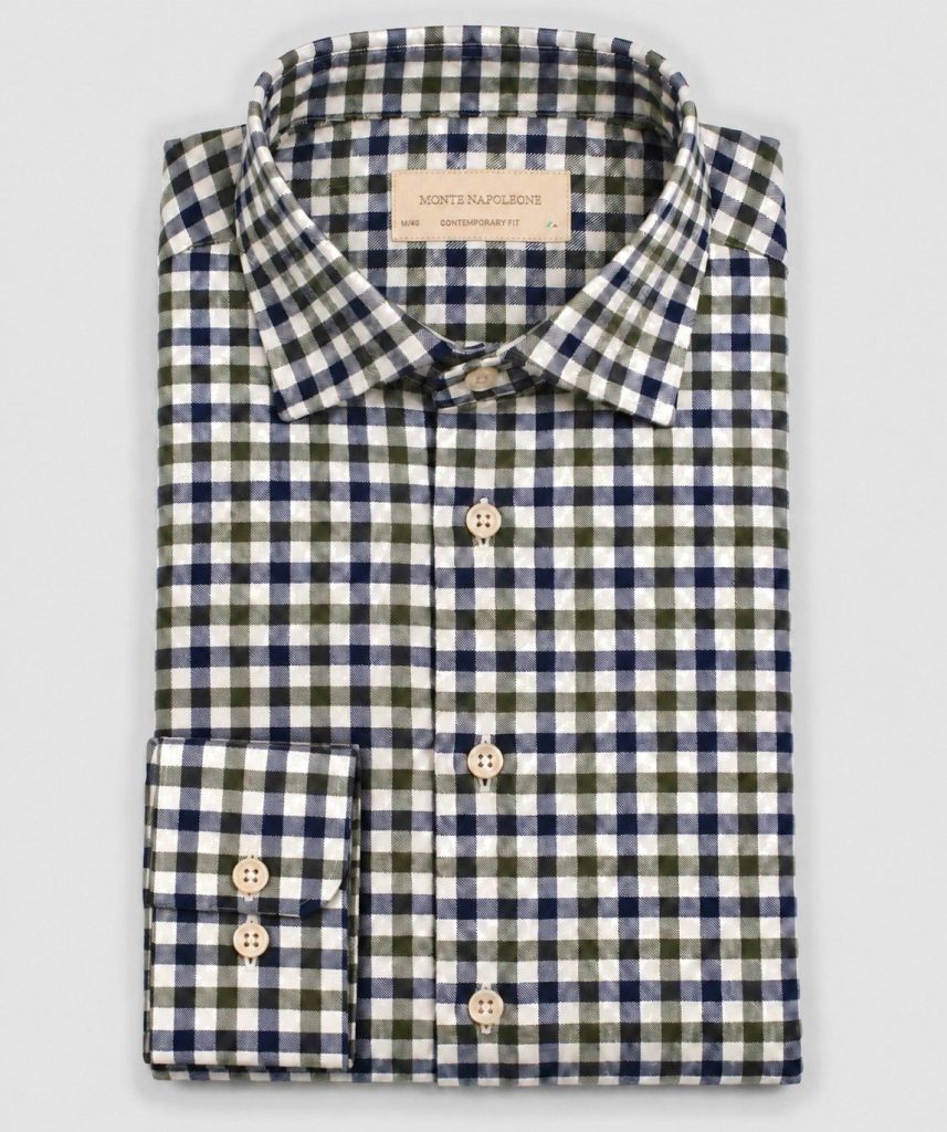 White, Green, Blue Check Flannel Shirt F38